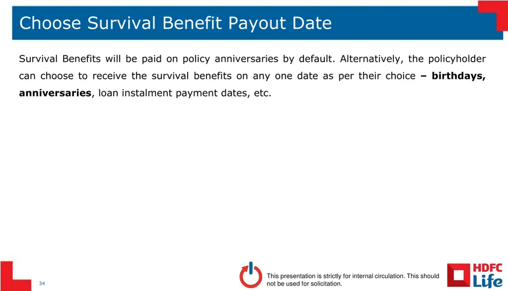 choose survival benefit payout date