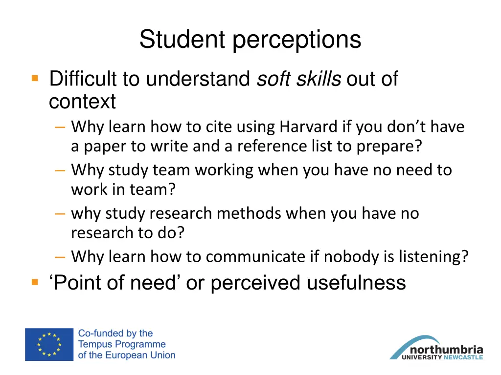 student perceptions