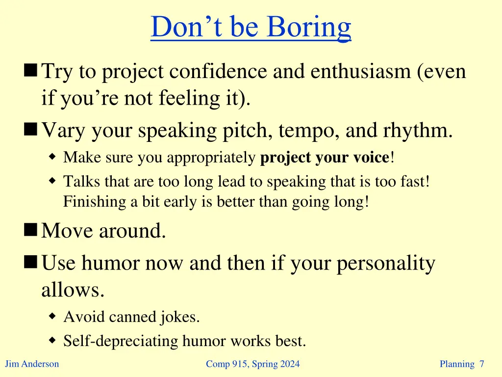 don t be boring