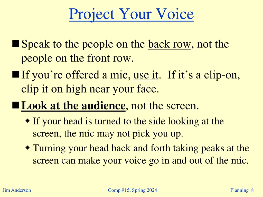 project your voice