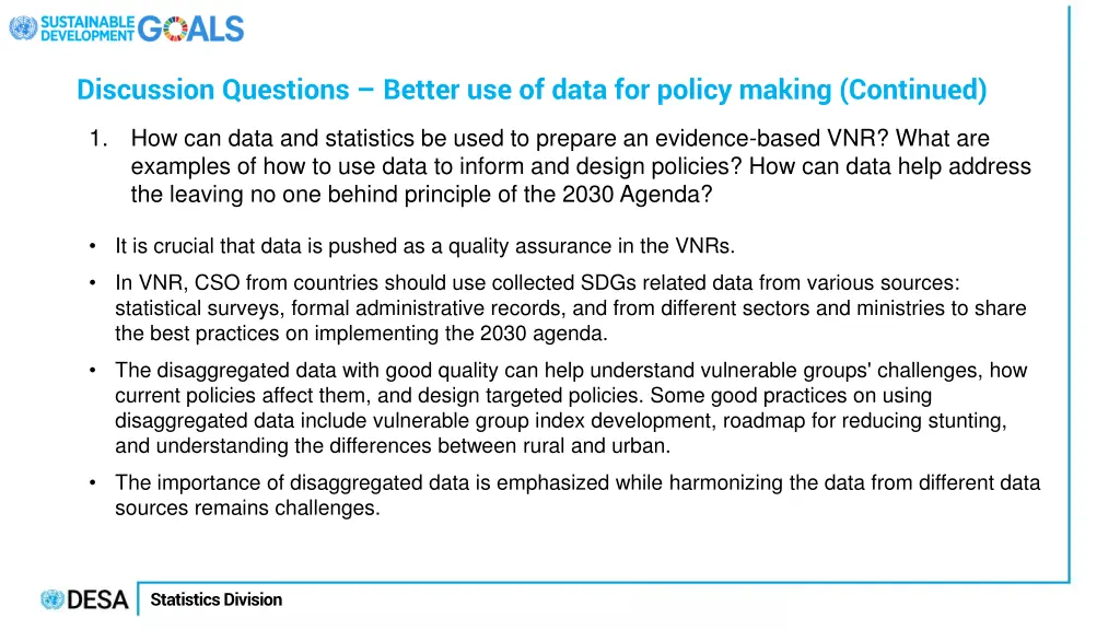 discussion questions better use of data 1