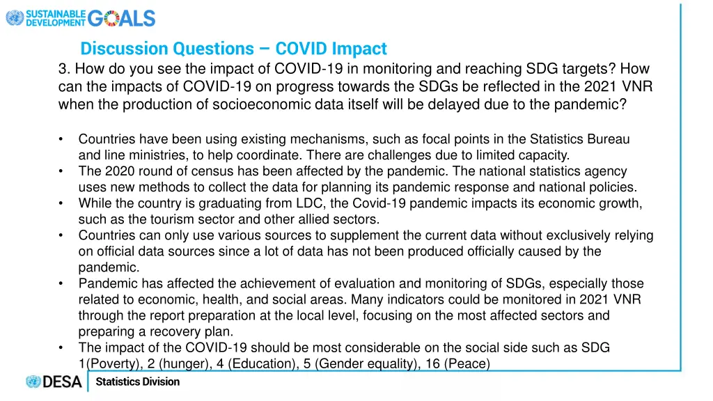 discussion questions covid impact