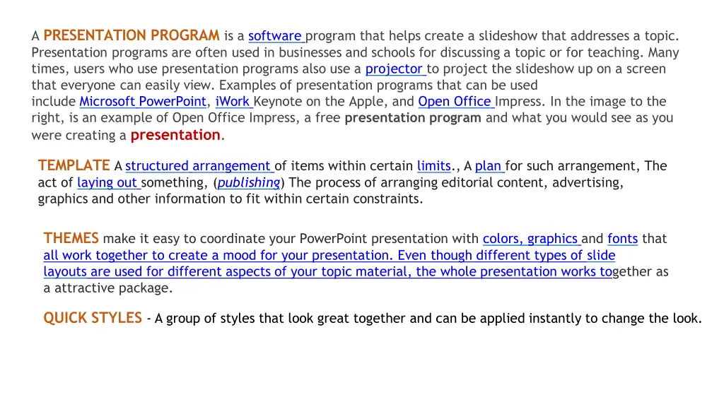 a presentation program is a software program that