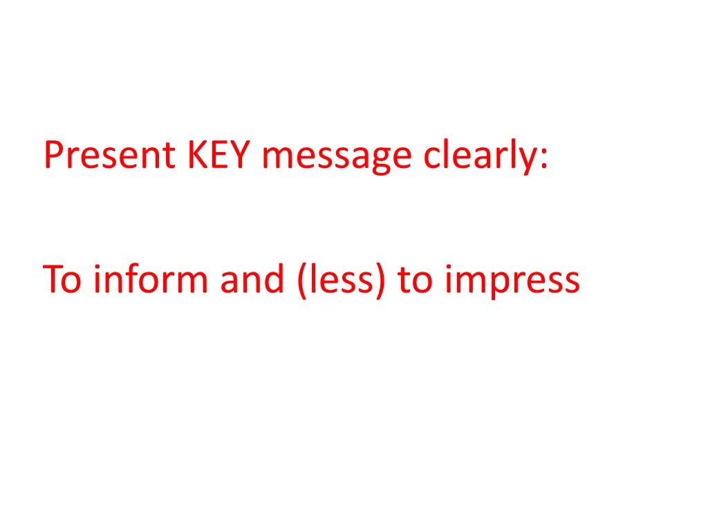 present key message clearly