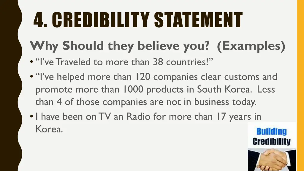 4 credibility statement