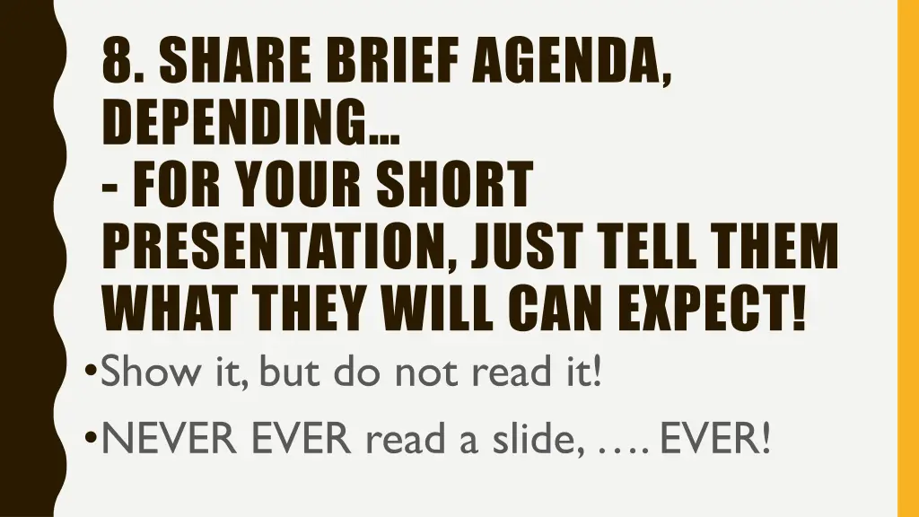 8 share brief agenda depending for your short