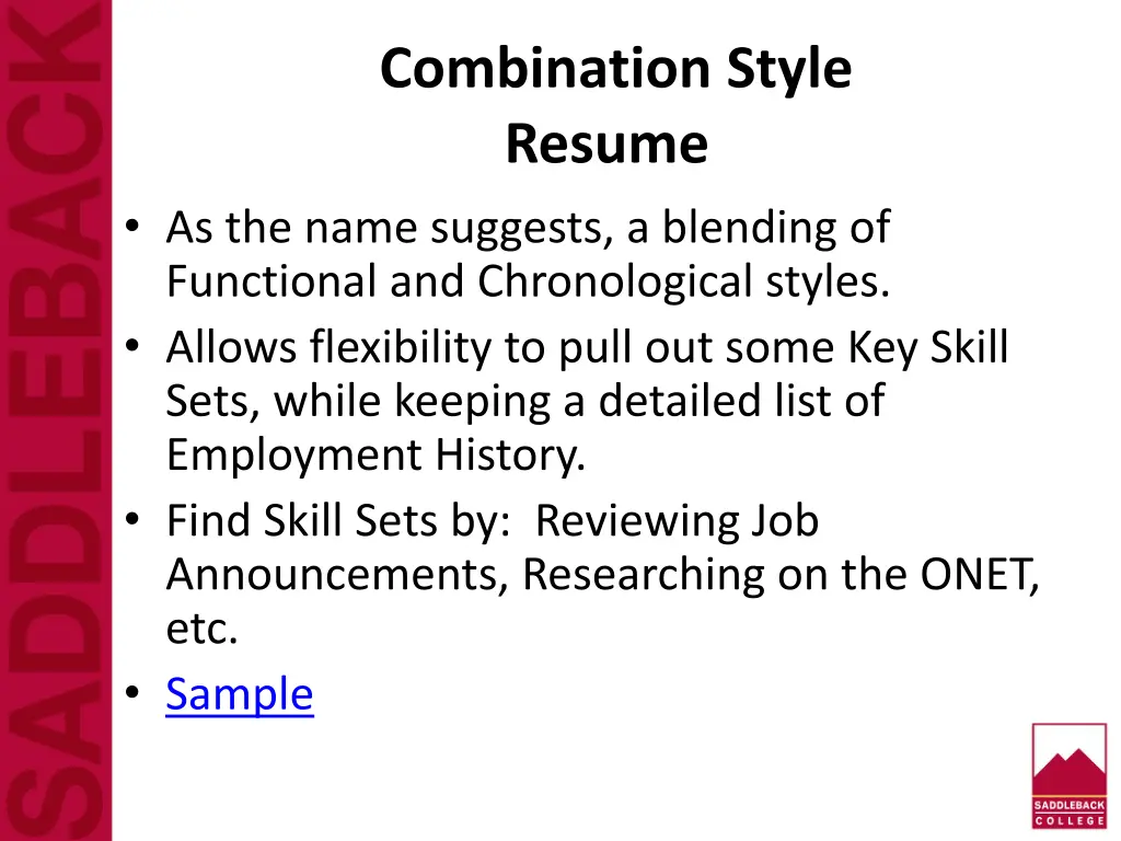 combination style resume