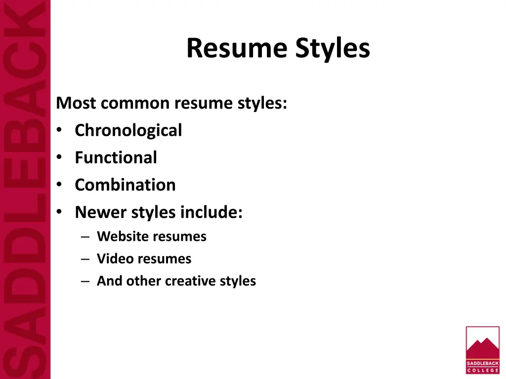 resume styles