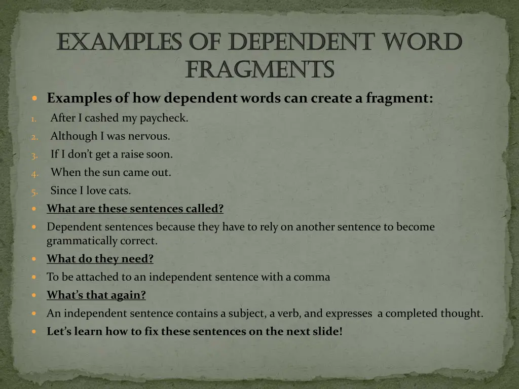 examples of dependent word examples of dependent