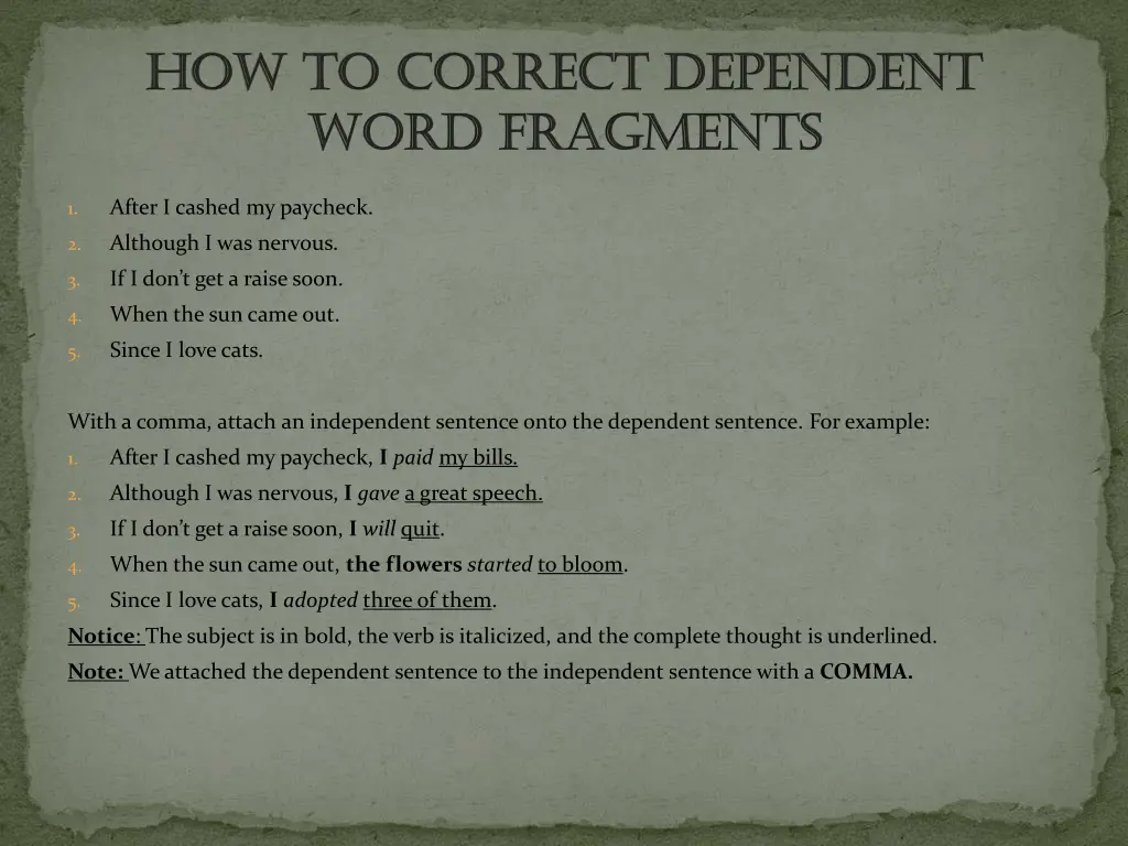 how to correct dependent how to correct dependent