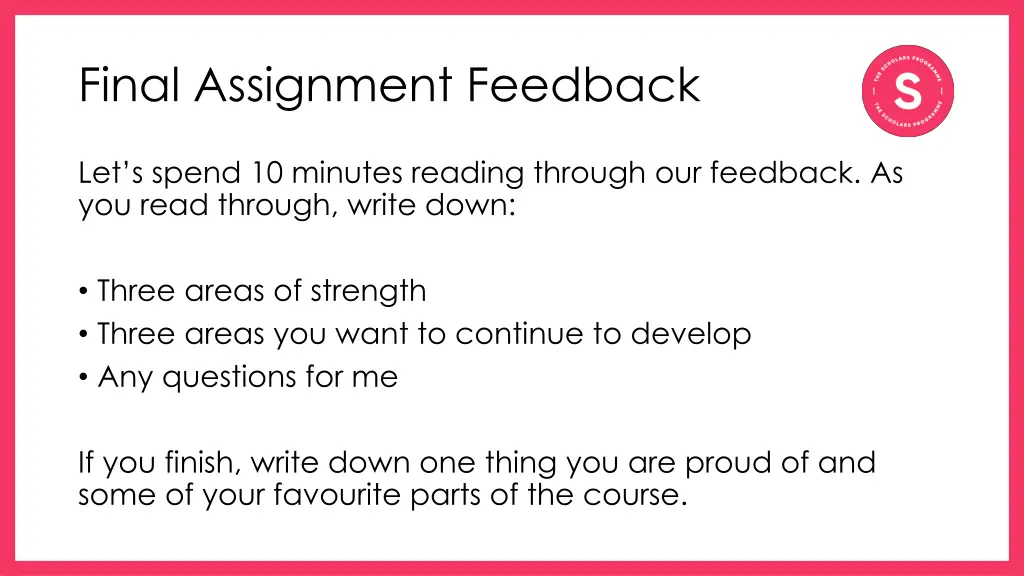 final assignment feedback 1