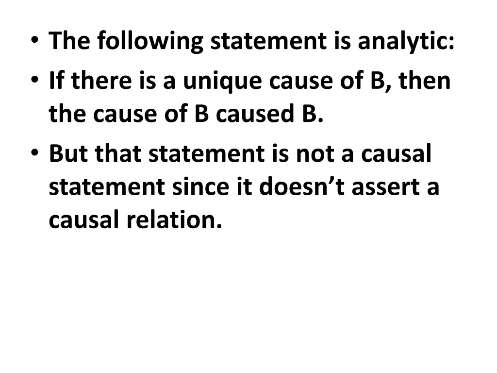 the following statement is analytic if there