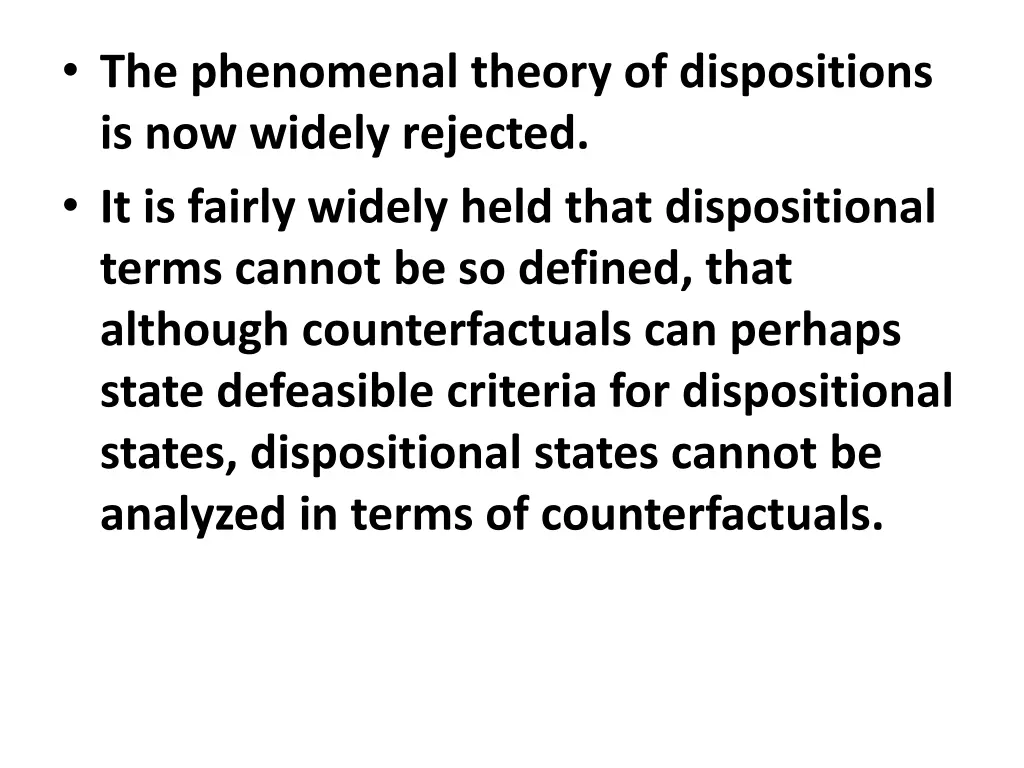 the phenomenal theory of dispositions