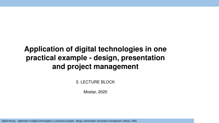 application of digital technologies