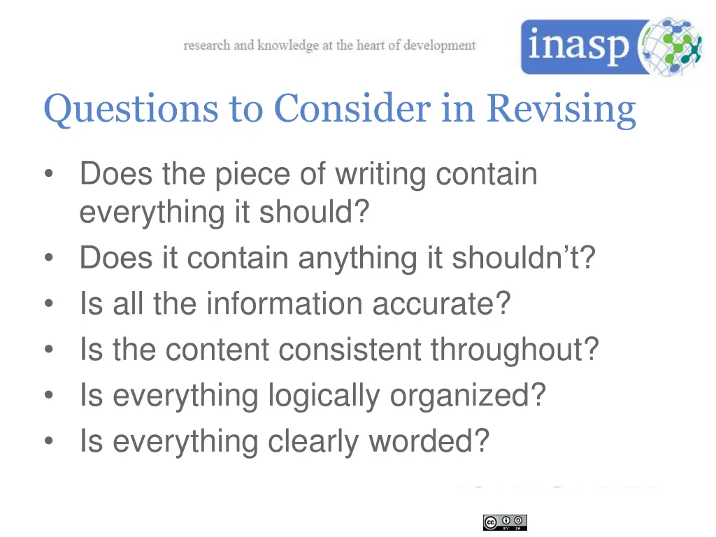 questions to consider in revising