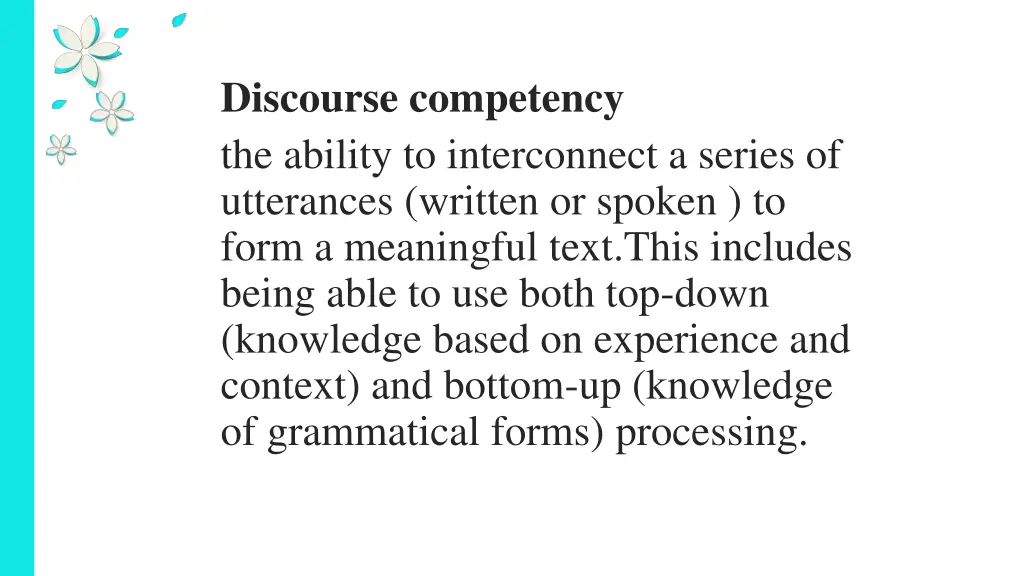 discourse competency the ability to interconnect