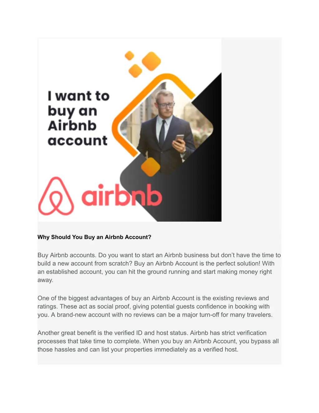 why should you buy an airbnb account