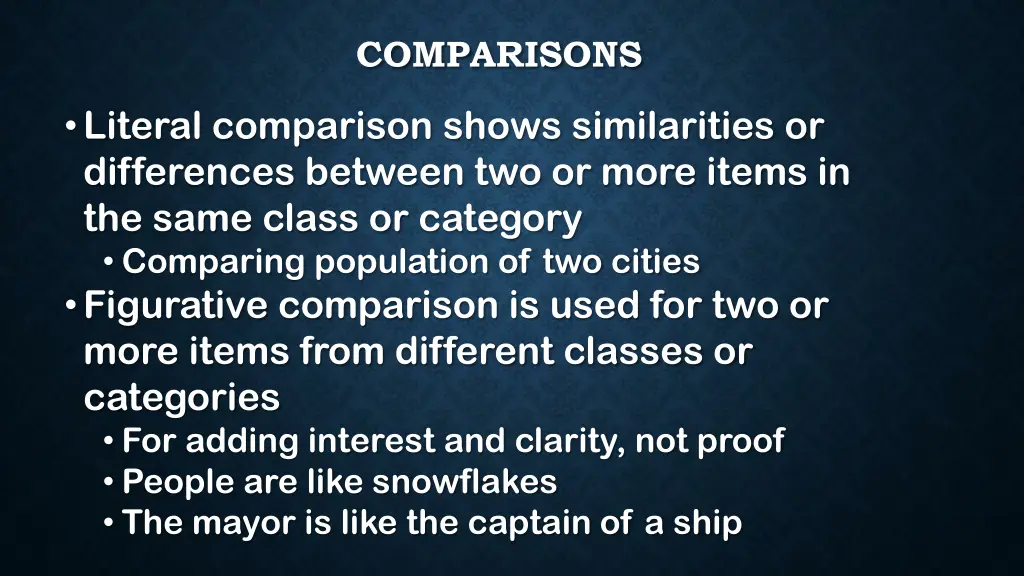 comparisons