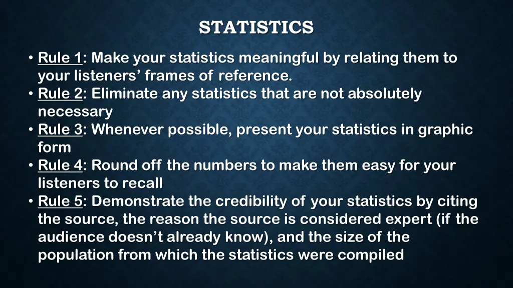 statistics