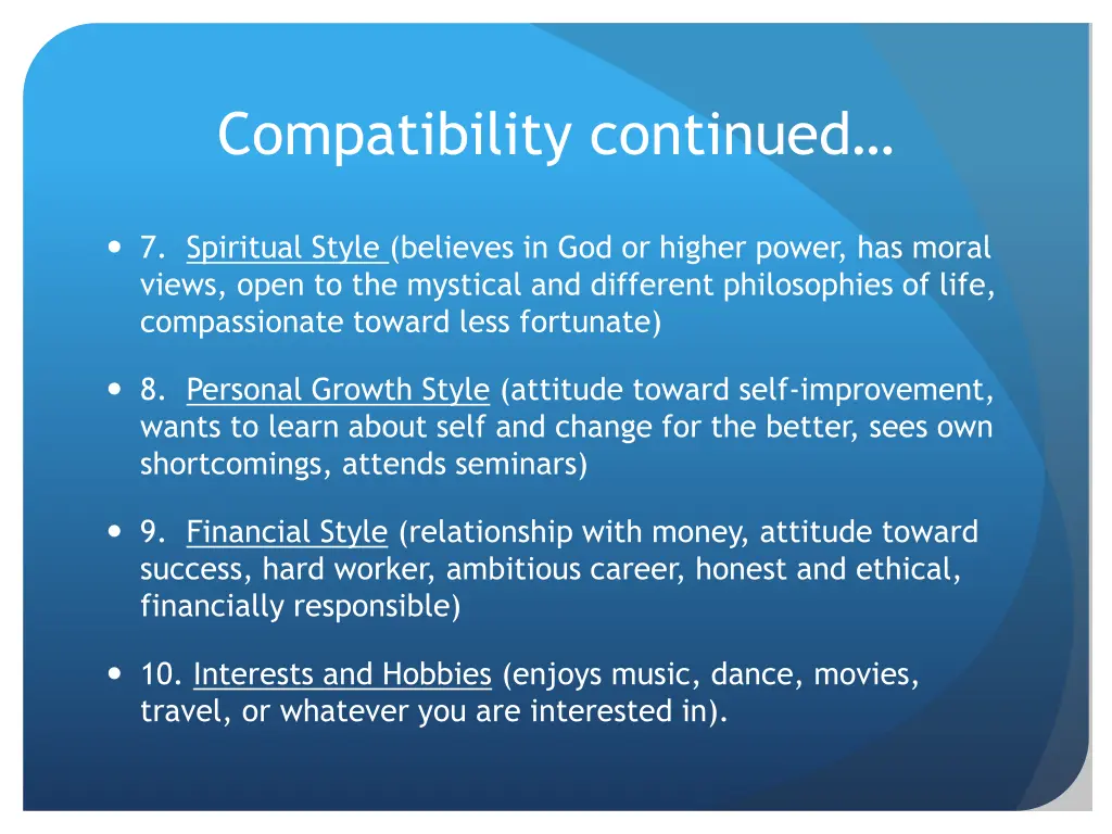 compatibility continued