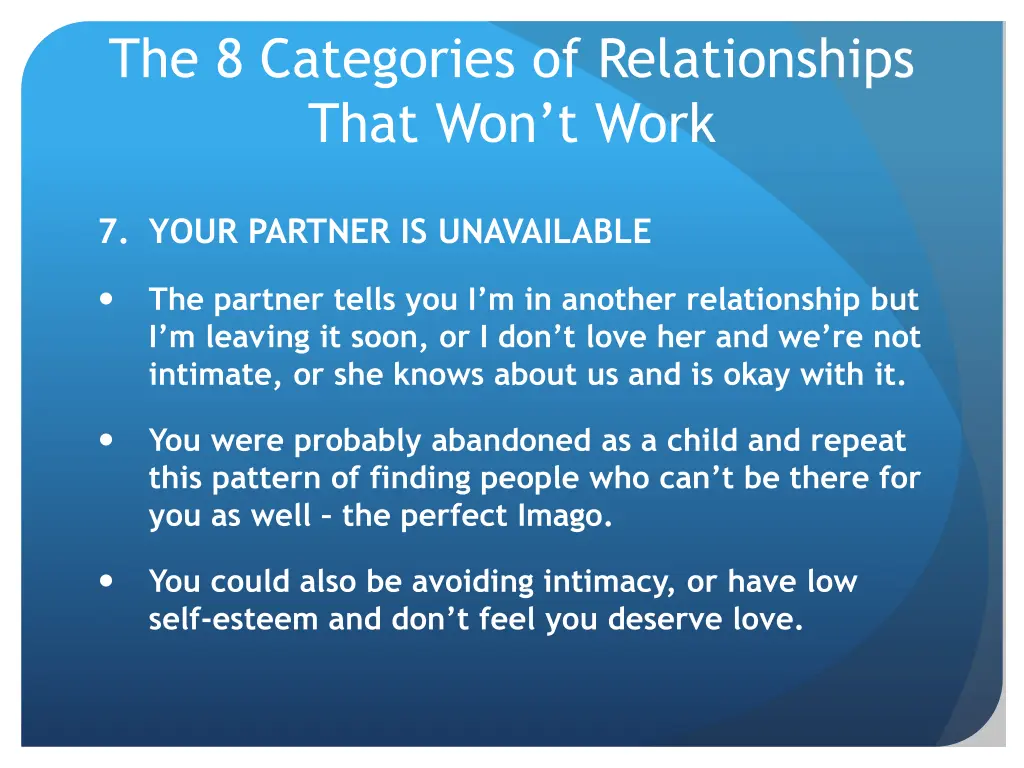 the 8 categories of relationships that won t work 6