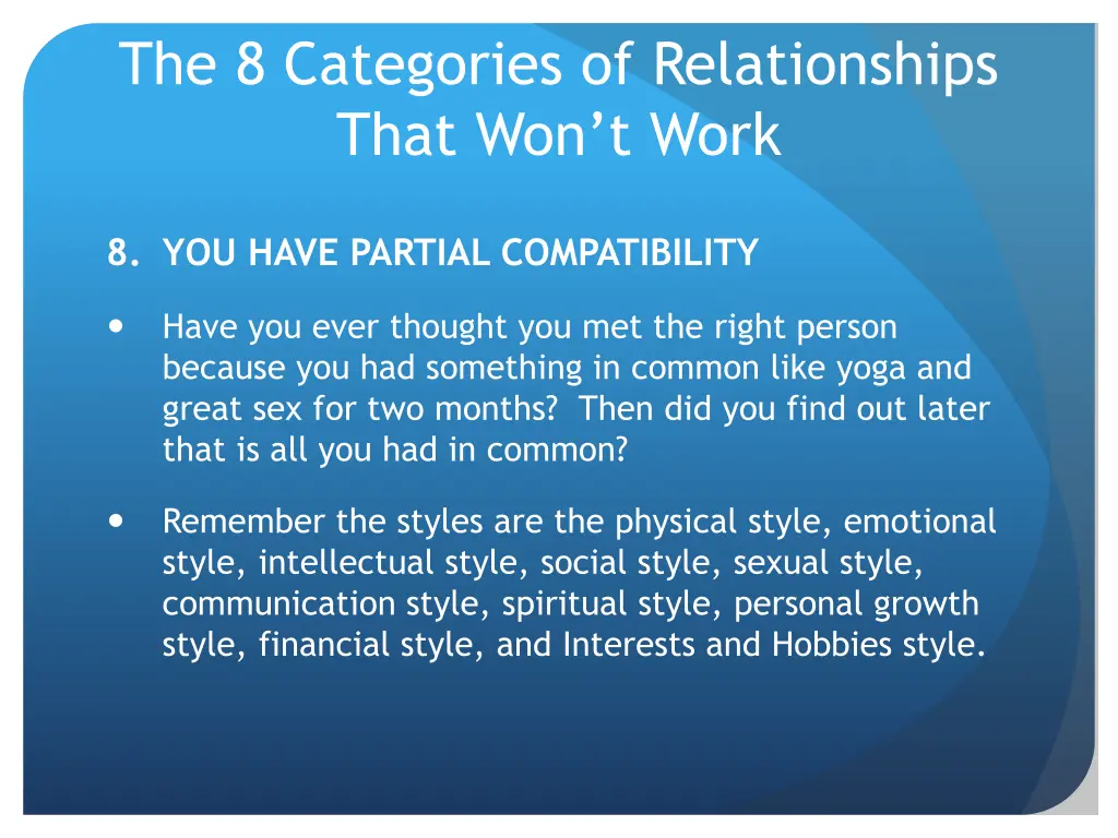 the 8 categories of relationships that won t work 7