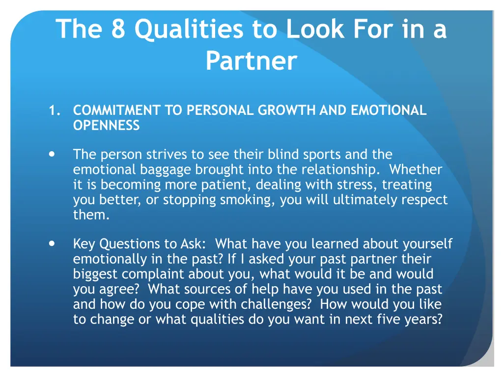 the 8 qualities to look for in a partner 1