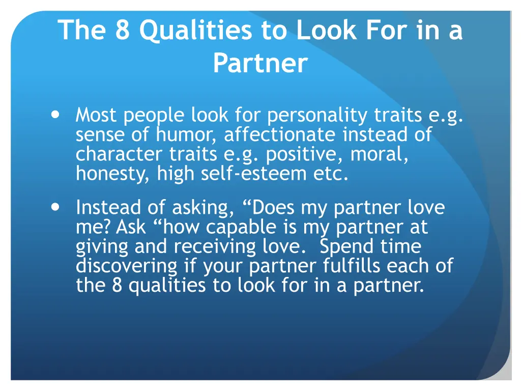 the 8 qualities to look for in a partner