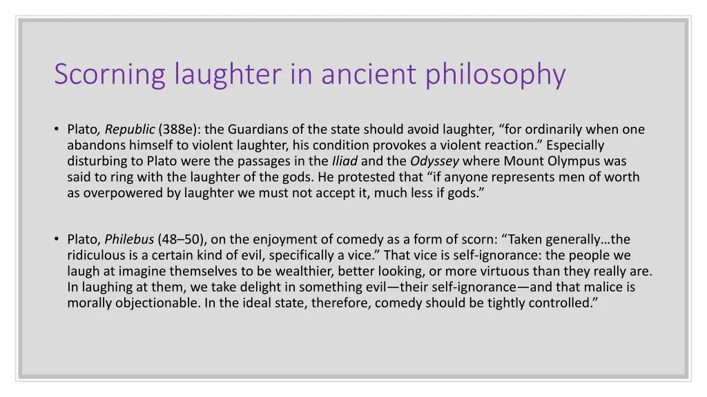 scorning laughter in ancient philosophy