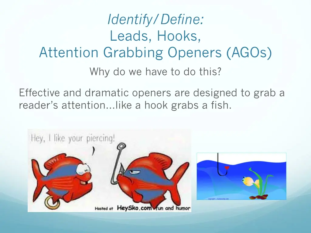 identify define leads hooks