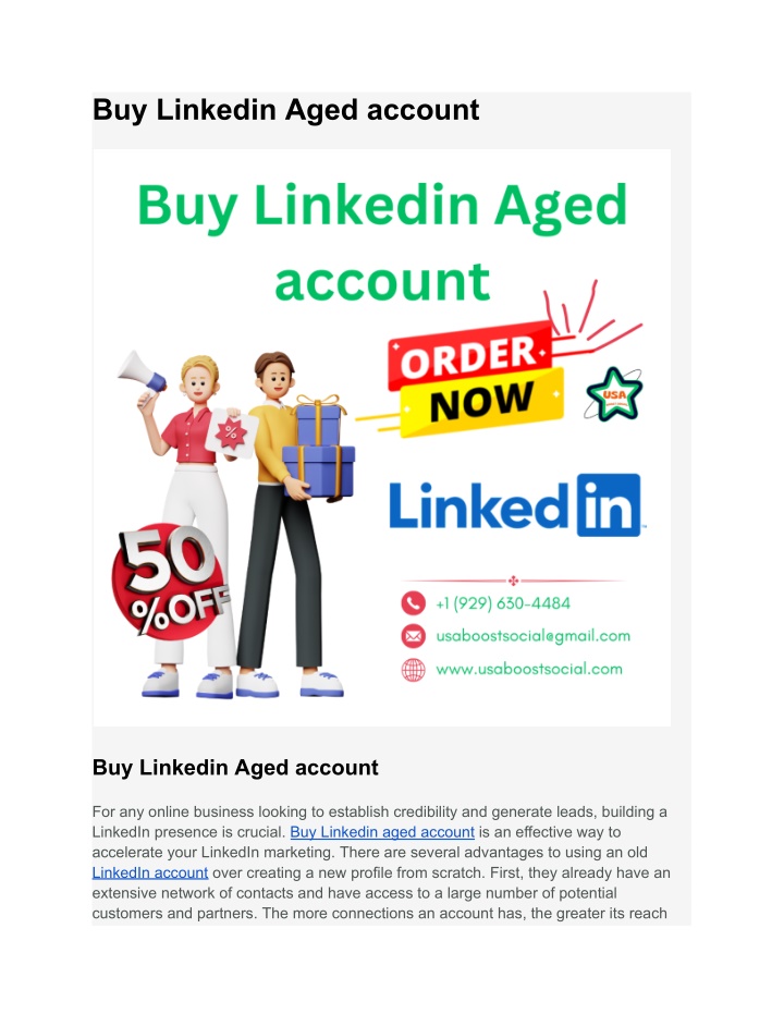 buy linkedin aged account