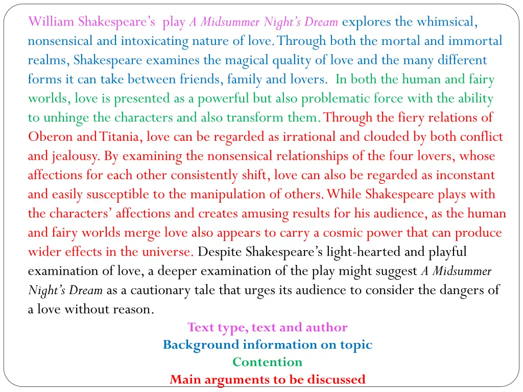 william shakespeare s play a midsummer night