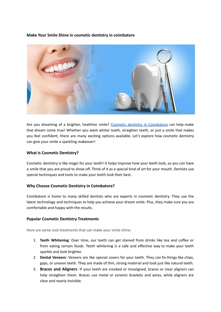 make your smile shine in cosmetic dentistry