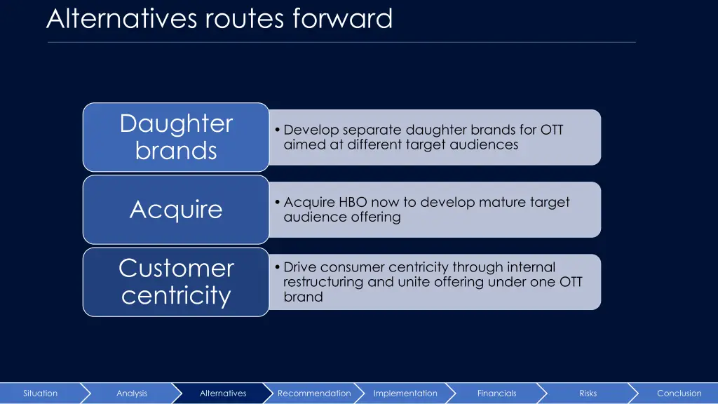 alternatives routes forward