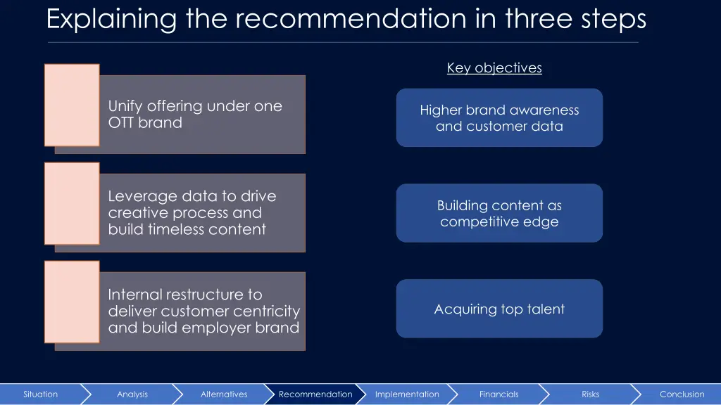 explaining the recommendation in three steps