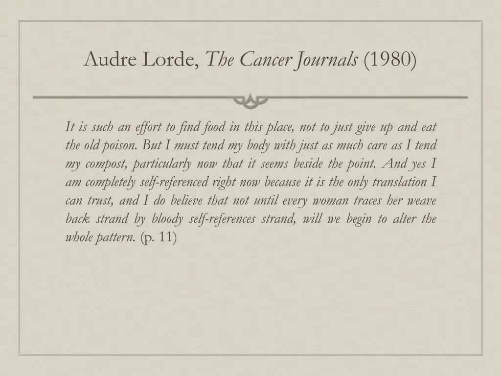 audre lorde the cancer journals 1980