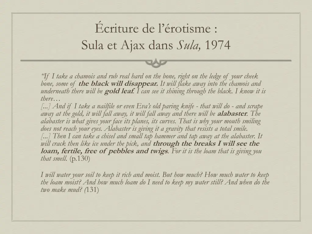 criture de l rotisme sula et ajax dans sula 1974