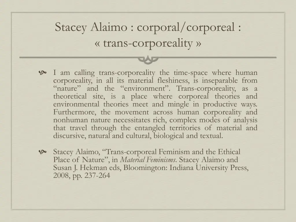 stacey alaimo corporal corporeal trans