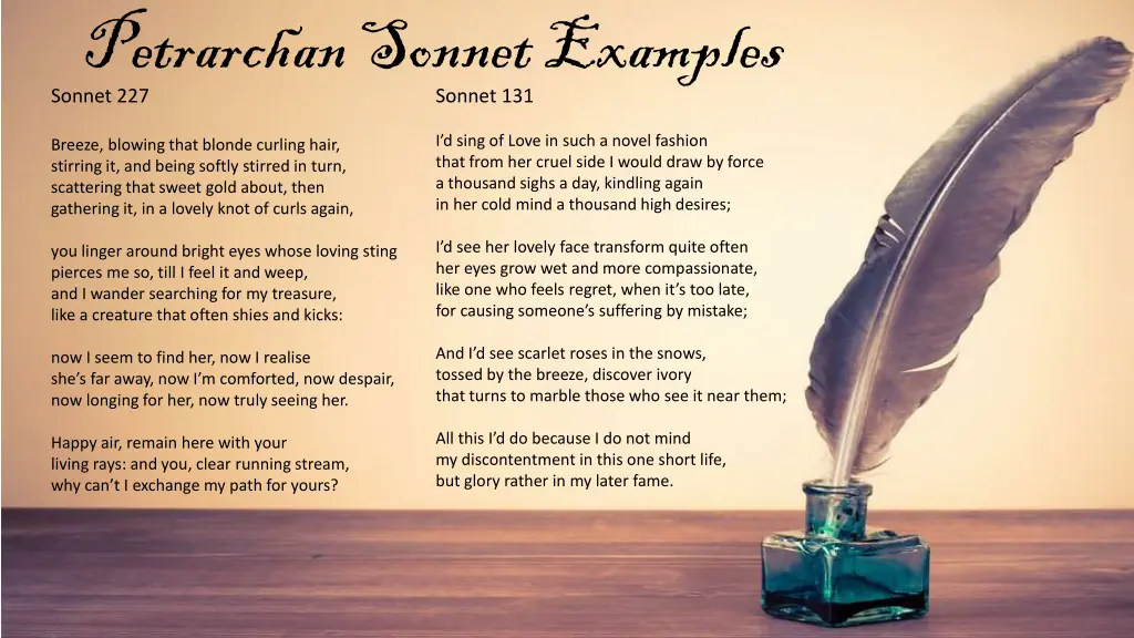 petrarchan sonnet examples sonnet 227