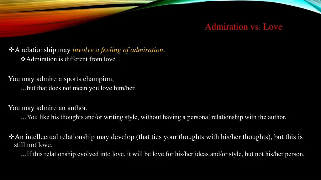 admiration vs love