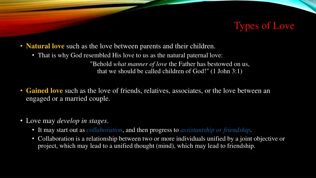 types of love