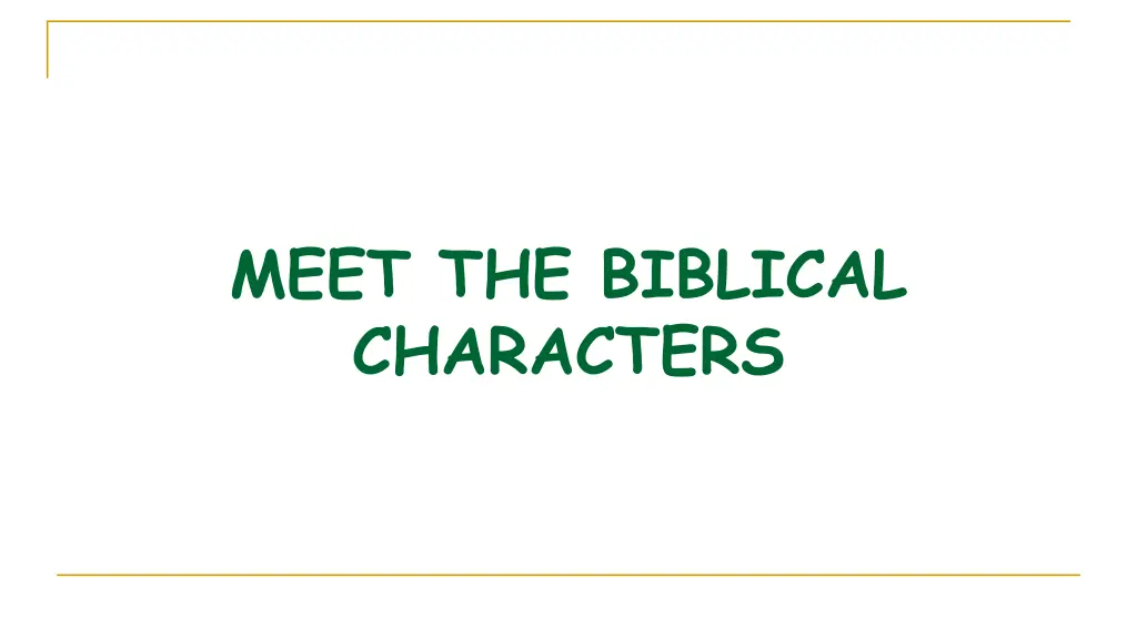 meet the biblical characters