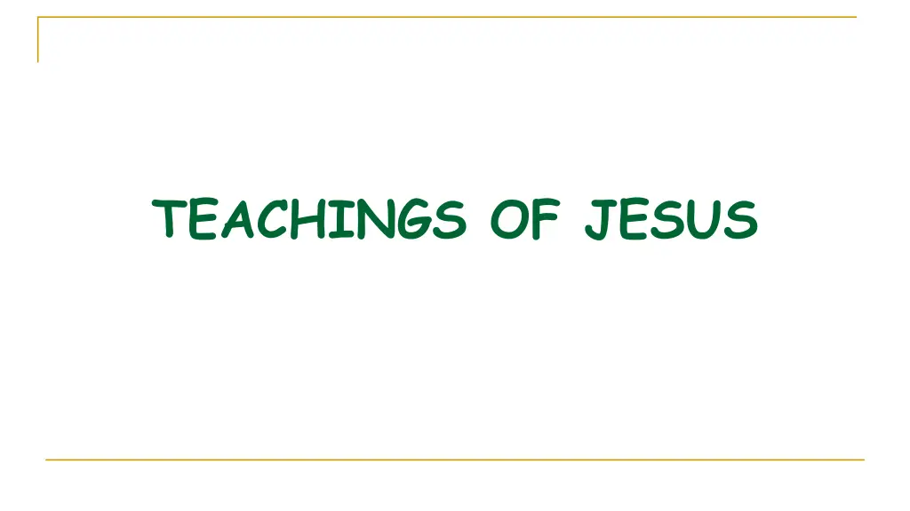 teachings of jesus