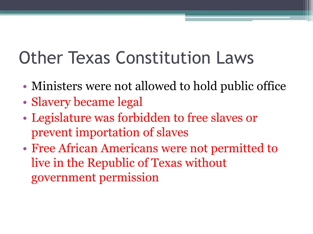 other texas constitution laws