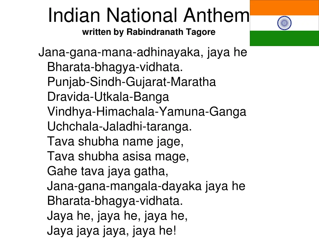 indian national anthem written by rabindranath