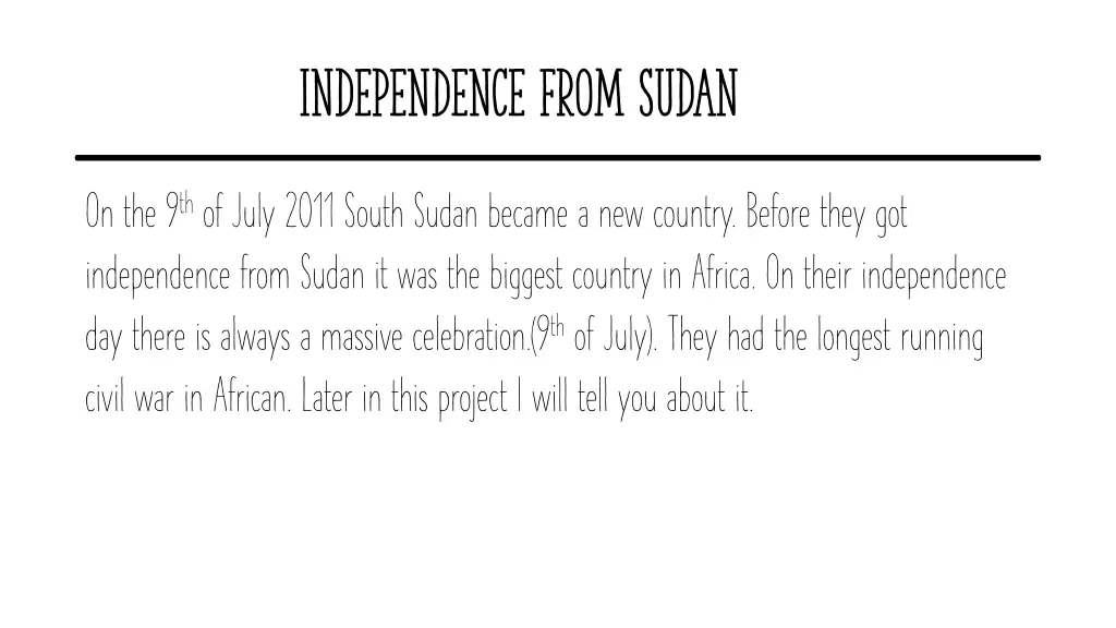 independence from sudan