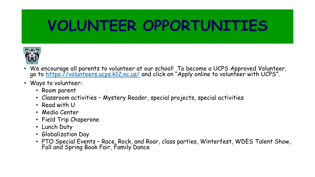 volunteer opportunities