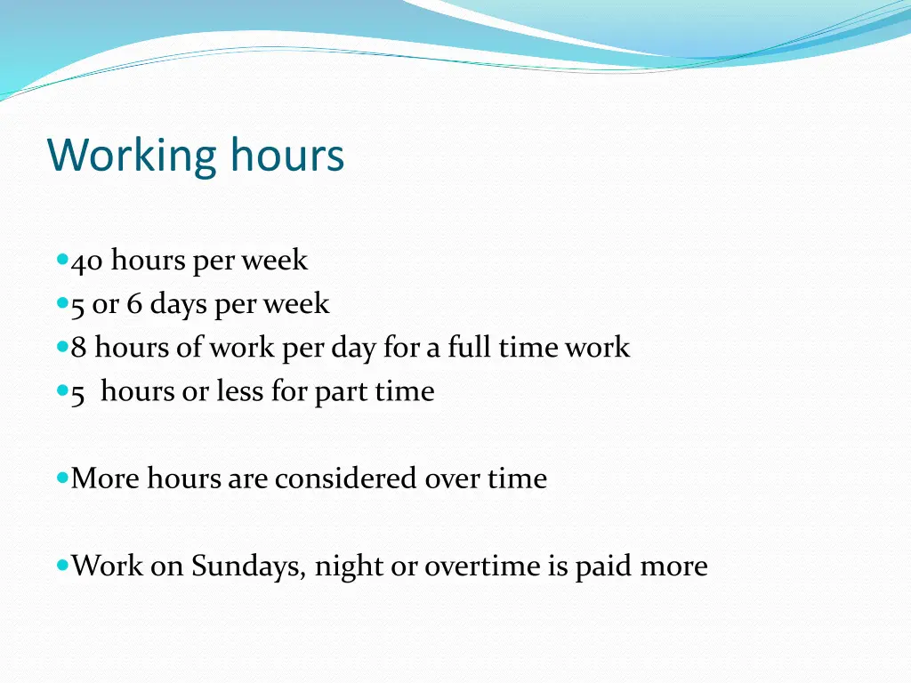 working hours