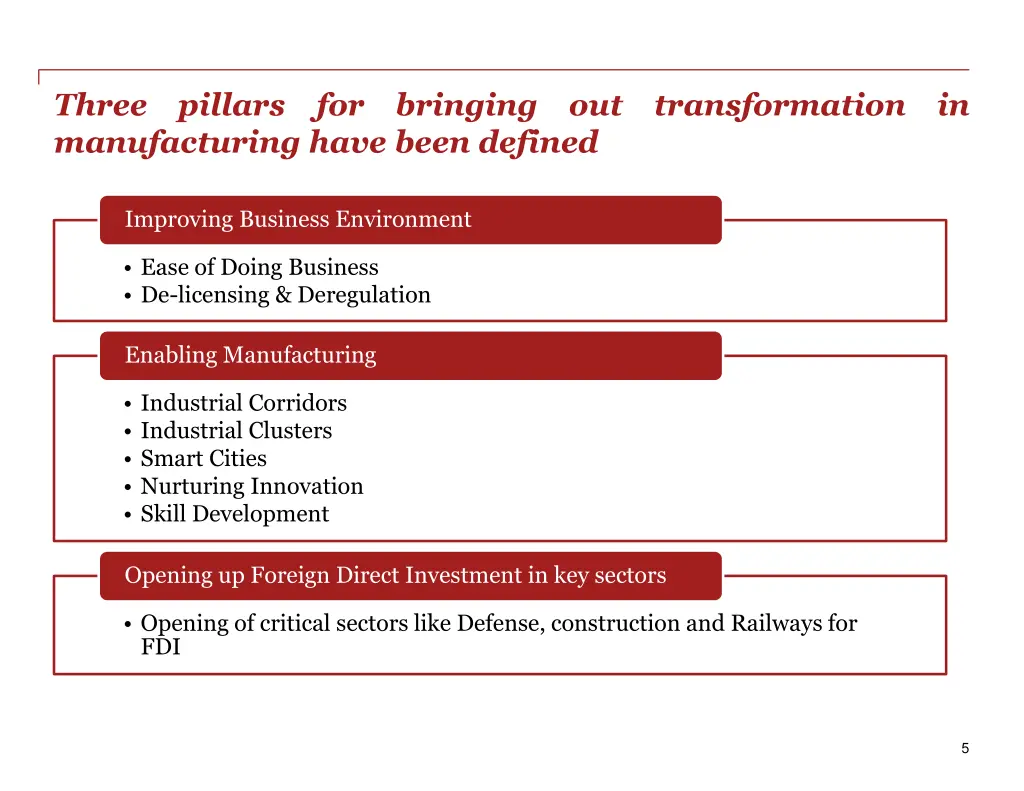 three pillars for bringing out transformation