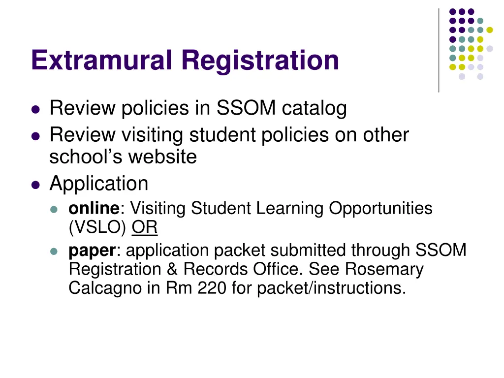 extramural registration